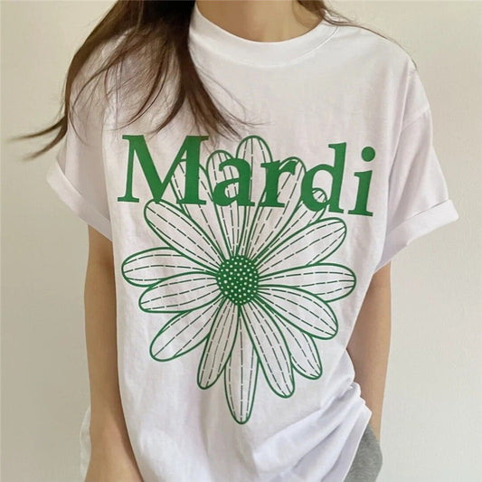 Green Flower Super comfortable Summer T-shirt - My Store