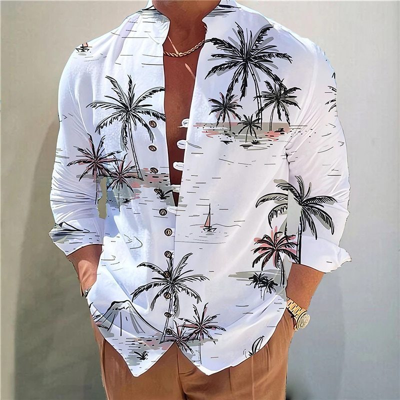 Super comfortable Summer Men's Printed Sleeve Button Shirt - My Store