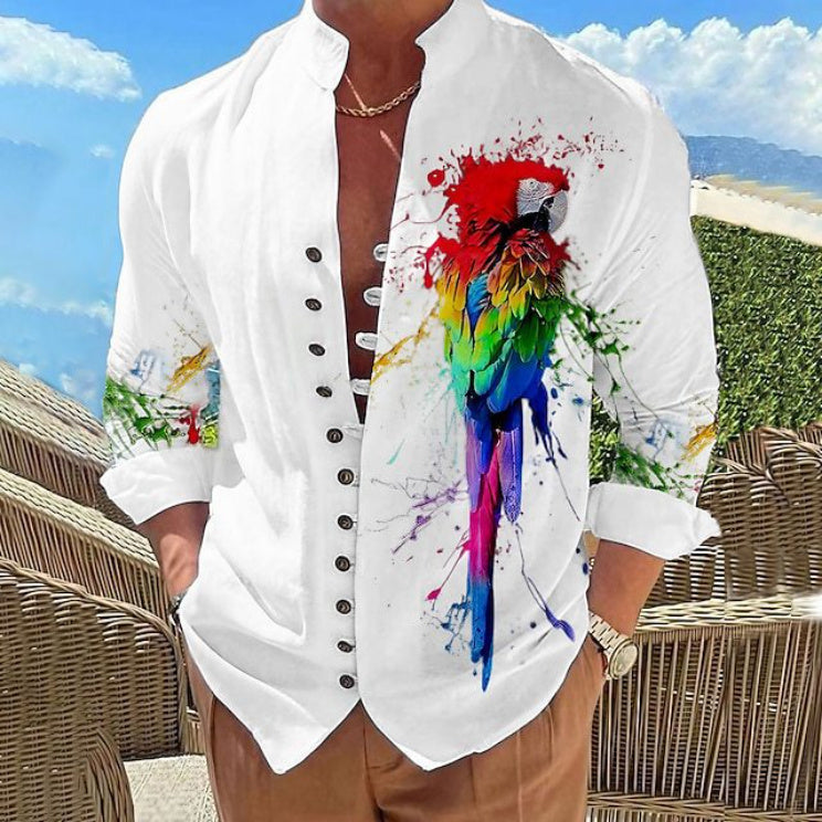 Super comfortable Summer Men's Printed Sleeve Button Shirt - My Store