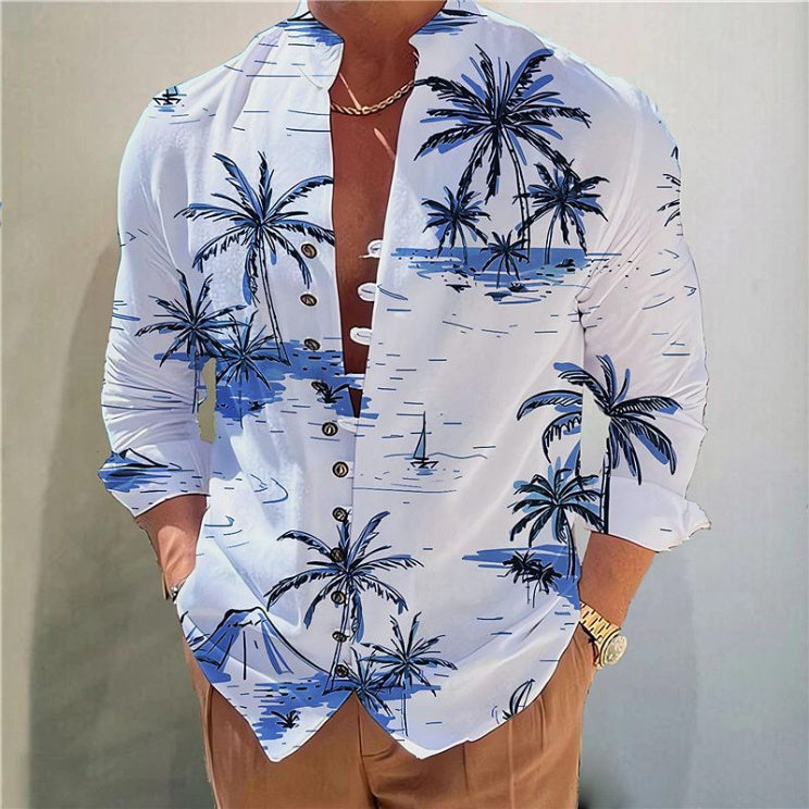 Super comfortable Summer Men's Printed Sleeve Button Shirt - My Store